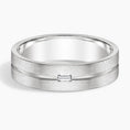 5.5 mm Baguette Moissanite Groove Matte Men’s Wedding Band
