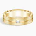 5.5 mm Baguette Moissanite Groove Matte Men’s Wedding Band