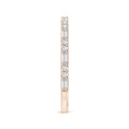 Baguette and Round Moissanite Half Eternity Stackable Wedding Band
