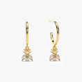 Load image into Gallery viewer, Bee-Inspired Moissanite Drop Huggie Hoop Earrings