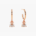 Load image into Gallery viewer, Bee-Inspired Moissanite Drop Huggie Hoop Earrings