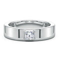 Bezel Asscher-Cut Moissanite Men’s Wedding Band-6.2 mm