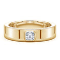 Bezel Asscher-Cut Moissanite Men’s Wedding Band-6.2 mm
