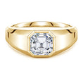 Bezel Asscher-Cut Moissanite Octagon Men's Signet Ring