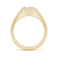 Bezel East–West Emerald-Cut Moissanite Men’s Signet Ring