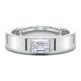 Bezel East–West Emerald-Cut Moissanite Men’s Wedding Band-6.2 mm