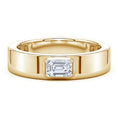 Bezel East–West Emerald-Cut Moissanite Men’s Wedding Band-6.2 mm