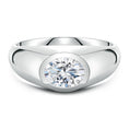 Bezel East–West Oval Moissanite Men's Signet Ring