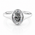 Bezel Oval Lab-Grown Diamond Low Profile Engagement Ring