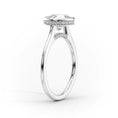 Bezel Oval Lab-Grown Diamondm Hidden Halo Pavé Accents Engagement Ring