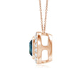 Bezel Round Lab-Grown Alexandrite with Moissanite Halo Pendant Necklace