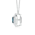 Bezel Round Lab-Grown Alexandrite with Moissanite Halo Pendant Necklace