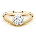 Bezel Round Moissanite Men's Signet Ring