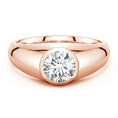 Bezel Round Moissanite Men's Signet Ring