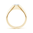 Bezel Round Moissanite Men's Signet Ring