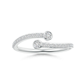 Bezel Set Double Moissanite Open Promise Ring