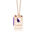 Bezel-Set Heart Amethyst Solitaire Pendant Necklace