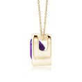 Bezel-Set Heart Amethyst Solitaire Pendant Necklace