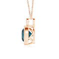 Bezel-Set Lab Alexandrite Solitaire with Moissanite Accent Pendant Necklace