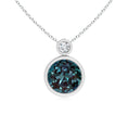 Bezel-Set Lab Alexandrite Solitaire with Moissanite Accent Pendant Necklace