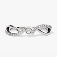 Bezel-Set Moissanite Promise Ring with Twisted Split Band