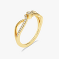 Bezel-Set Moissanite Promise Ring with Twisted Split Band