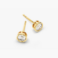 Load image into Gallery viewer, Bezel Set Round Cut Moissanite Stud Earrings