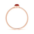 Bezel-Set Oval Garnet Promise Ring – 1.6 mm