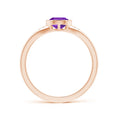Bezel-Set Pear Amethyst with Recessed Moissanite Accents Engagement Ring