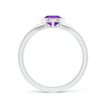 Bezel-Set Pear Amethyst with Recessed Moissanite Accents Engagement Ring