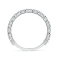 Bezel-Set Princess Lab Sapphire and Alternating Round Moissanite Wedding Band