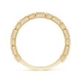 Bezel-Set Princess Lab Sapphire and Alternating Round Moissanite Wedding Band