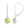 Bezel-Set Round Peridot Drop Earrings with Leverback