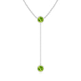 Bezel-Set Round Peridot Drop Lariat Necklace