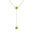 Bezel-Set Round Peridot Drop Lariat Necklace