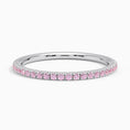 Pavé Three-Quarter Coverage Light Pink Sapphire Wedding Band - 1.4 mm