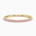 Pavé Three-Quarter Coverage Light Pink Sapphire Wedding Band - 1.4 mm