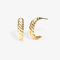 Load image into Gallery viewer, Bold Croissant-Inspired Twist Hoop Earrings