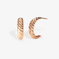 Load image into Gallery viewer, Bold Croissant-Inspired Twist Hoop Earrings