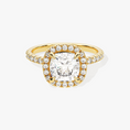 Load image into Gallery viewer, Brilliant Halo Cushion Cut Moissanite Engagement Ring