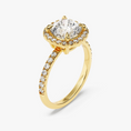 Load image into Gallery viewer, Brilliant Halo Cushion Cut Moissanite Engagement Ring