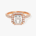 Load image into Gallery viewer, Brilliant Halo Asscher Cut Moissanite Engagement Ring with Pave Band