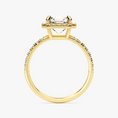 Load image into Gallery viewer, Brilliant Halo Asscher Cut Moissanite Engagement Ring with Pave Band