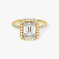Load image into Gallery viewer, Brilliant Halo Emerald Halo Moissanite Engagement Ring