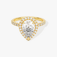 Load image into Gallery viewer, Brilliant Halo Pear Cut Moissanite Engagement Ring