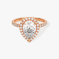 Load image into Gallery viewer, Brilliant Halo Pear Cut Moissanite Engagement Ring