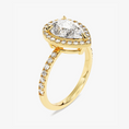 Load image into Gallery viewer, Brilliant Halo Pear Cut Moissanite Engagement Ring
