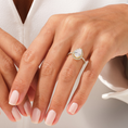 Load image into Gallery viewer, Brilliant Halo Pear Cut Moissanite Engagement Ring