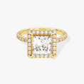 Load image into Gallery viewer, Brilliant Halo Princess Cut Moissanite Engagement Ring