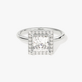 Load image into Gallery viewer, Brilliant Halo Princess Cut Moissanite Engagement Ring